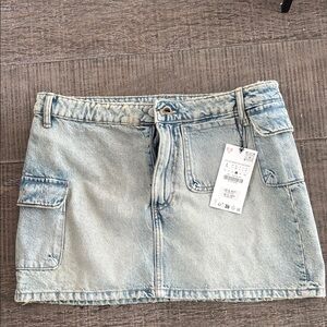Zara Light Blue Denim Mini Skirt